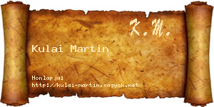 Kulai Martin névjegykártya
